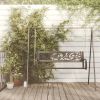 Garden Swing Bench Black Steel and Plastic Medium