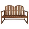 Brown Acacia Wood Garden Bench 43.3 Inch Outdoor Patio Seating