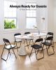 VEVOR 6 Pack Folding Chairs Leather Padded Metal Frame Foldable Chairs for Dining and Events Portable Seating