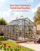 8 x 10 FT Polycarbonate Greenhouse with Adjustable Vents and Lockable Door