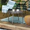 Rattan Wicker Outdoor End Table All Weather Patio Side Table with Storage Shelf Gray