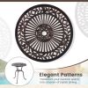 Round Cast Aluminum Patio Dining Bistro Table with 2 Inch Umbrella Hole Outdoor Garden Table