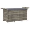 Medium Grey PE Rattan Garden Bench Outdoor Patio Seating Bench