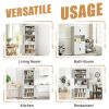 71 Inch White Steel Cabinet with Countertop and Adjustable Shelves