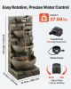 VEVOR 35.6 Inch Outdoor Water Fountain 4 Tier Cascading Waterfall Fountain with LED Light Pump Garden Patio Decor