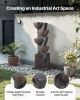 VEVOR 49.6 Inch Outdoor Water Fountain 5 Tier Jar Shaped Cascading Waterfall LED Light Pump Garden Patio Decor