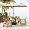 4-Person Acacia Wood Outdoor Dining Table Garden Poolside Backyard Patio Table