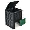 80 Gallon Outdoor Compost Bin with Openable Lid and Bottom Door