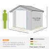 9 x 6 FT Metal Storage Shed with Foundation and Sliding Doors