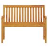 Small Garden Bench Natural Solid Acacia Wood – Compact Outdoor Patio Bench