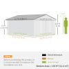 11x13 FT Garden Storage Shed with Double Sliding Doors