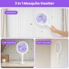 3-in-1 electric bug zapper racket with 90° rotating head, handheld mosquito swatter