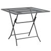 Large Garden Table Anthracite Expanded Metal Mesh – Durable Outdoor Patio Dining Table for Yard, Porch, Balcony & Garden Use