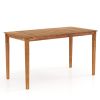Rectangular Outdoor Dining Table Acacia Wood Seats 4–6 People Patio Garden Table