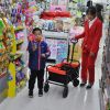 Mini Folding Wagon Garden Shopping Beach Cart (black+yellow)