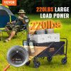 VEVOR Collapsible Folding Wagon, 2 cu.ft Grass Wagon Cart with All-Terrain 5in Wheels