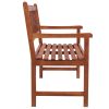 Light Brown Garden Bench with Anthracite Cushion Outdoor Patio Seating