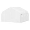11.5x9.8 FT Walk In Tunnel Greenhouse PE Cover Zipper Door