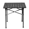 Black Camping Roll Table Carbon Steel Square Tube Frame Heavy Duty Portable Folding Table