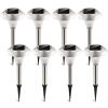 8 Pack Solar Garden Pathway Color Changing Lights Waterproof