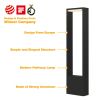 Inowel modern black LED pathway lights for outdoor landscape lighting, suitable for yard, walkway, patio, and driveway.