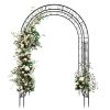 Double Layer Wrought Iron Garden Arch Black