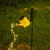 Outdoor Solar Hanging Lantern Watering Can Color Changing Garden Decor Light