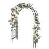 Double Layer Wrought Iron Garden Arch Black