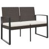 2 Seater Brown Anthracite Garden Patio Bench