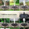 Solar Powered Bird Bath Fountain Floating Water Pump for Garden Pond