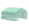 11.5 x 10 FT Walk In Tunnel Greenhouse with Windows Deep Green