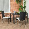 Stackable Rattan Outdoor Dining Chair with Cream White Cushions Patio Seating Chair