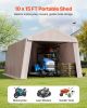 VEVOR Outdoor Storage Shed, 10 x 15 ft Portable Storage Tent with Roll-up Door, Waterproof Canopy Shed Shelter, Heavy Duty Frame