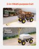 VEVOR 500 lb steel garden cart with 10" all-terrain tires, heavy-duty pullable utility wagon