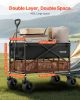 VEVOR Double Decker Collapsible Wagon Heavy Duty Folding Utility Cart with All Terrain Wheels 450 lb Capacity