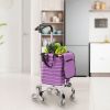 Folding Shopping Cart with Removable Liner 89 lb Capacity Swivel Wheels
