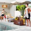 PE Rattan Pool Float Storage Organizer for Outdoor Pool Area Organization