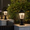 20"(H) Black Solar Powered LED Outdoor Lantern, for Pathways, Yards, and Patios (1-Pack)