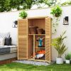 5 x 3 FT Wooden Garden Storage Shed with Asphalt Roof