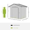 7 x 4 FT Metal Garden Storage Shed with Tool Organizer