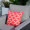 Set of 2 Red Geometric Patterned Throw Pillows 16.5 inch