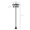 Solar Lamp Post Lights Triple Head Vintage Street Light for Backyard Garden Pathway Driveway