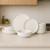 12 Piece Stoneware Dinnerware Set Plates and Bowls Microwave Dishwasher Safe Stackable Matte Glaze Kitchenware