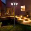 Solar Lamp Post Lights Triple Head Vintage Street Light for Backyard Garden Pathway Driveway