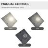 72" triple head solar powered outdoor lamp post light, vintage street style for backyard, garden, pathway, and driveway lighting.