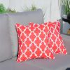 Set of 2 Red Geometric Patterned Throw Pillows 16.5 inch