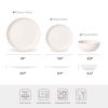 12 Piece Stoneware Dinnerware Set Plates and Bowls Microwave Dishwasher Safe Stackable Matte Glaze Kitchenware