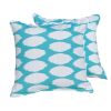 Set of 2 Teal and White Polka Dot Throw Pillows 16.5 inch