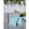 Set of 2 Teal and White Polka Dot Throw Pillows 16.5 inch