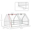 Portable Mini Greenhouse Outdoor Garden Plant Shelter with Zipper Doors and PE Cover